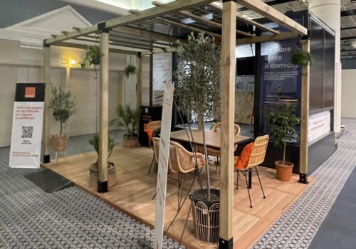 kiosque entièrement personnalisable et mobile avec pergola